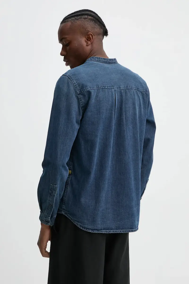 camicia in cotone uomo colore blu D25157-D252 miniatura 3