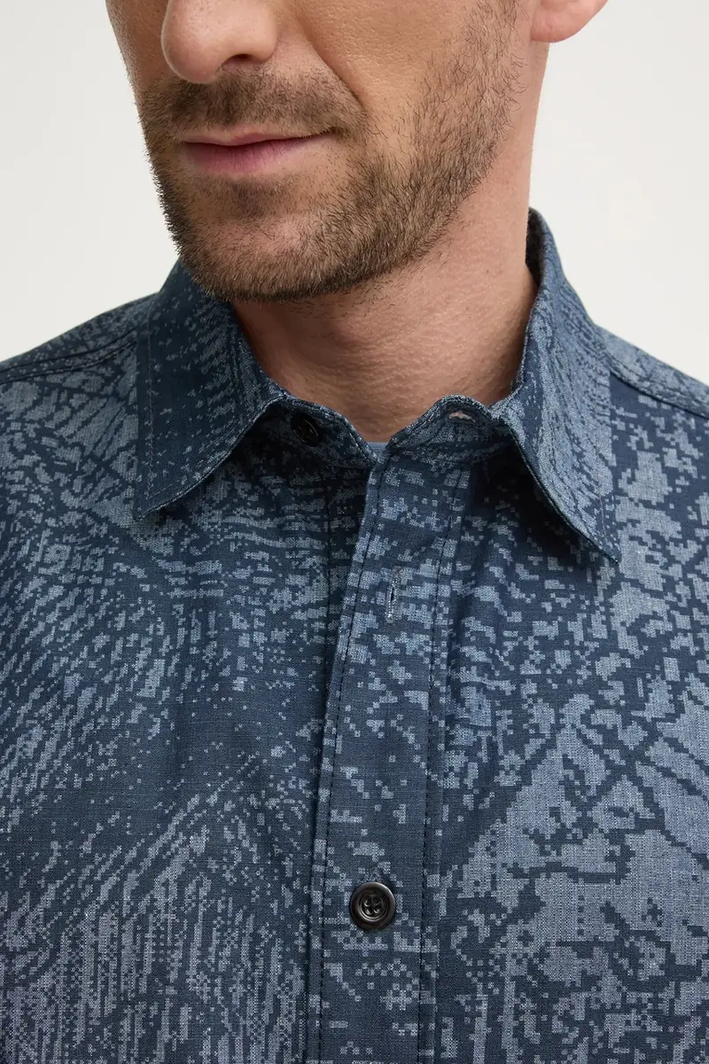 camicia in cotone uomo colore blu D25518-D311 miniatura 5