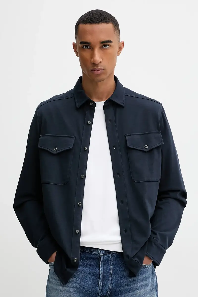 camicia in cotone uomo colore blu navy D26765.C784 miniatura 4