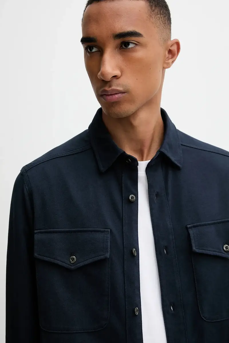 camicia in cotone uomo colore blu navy D26765.C784 miniatura 5