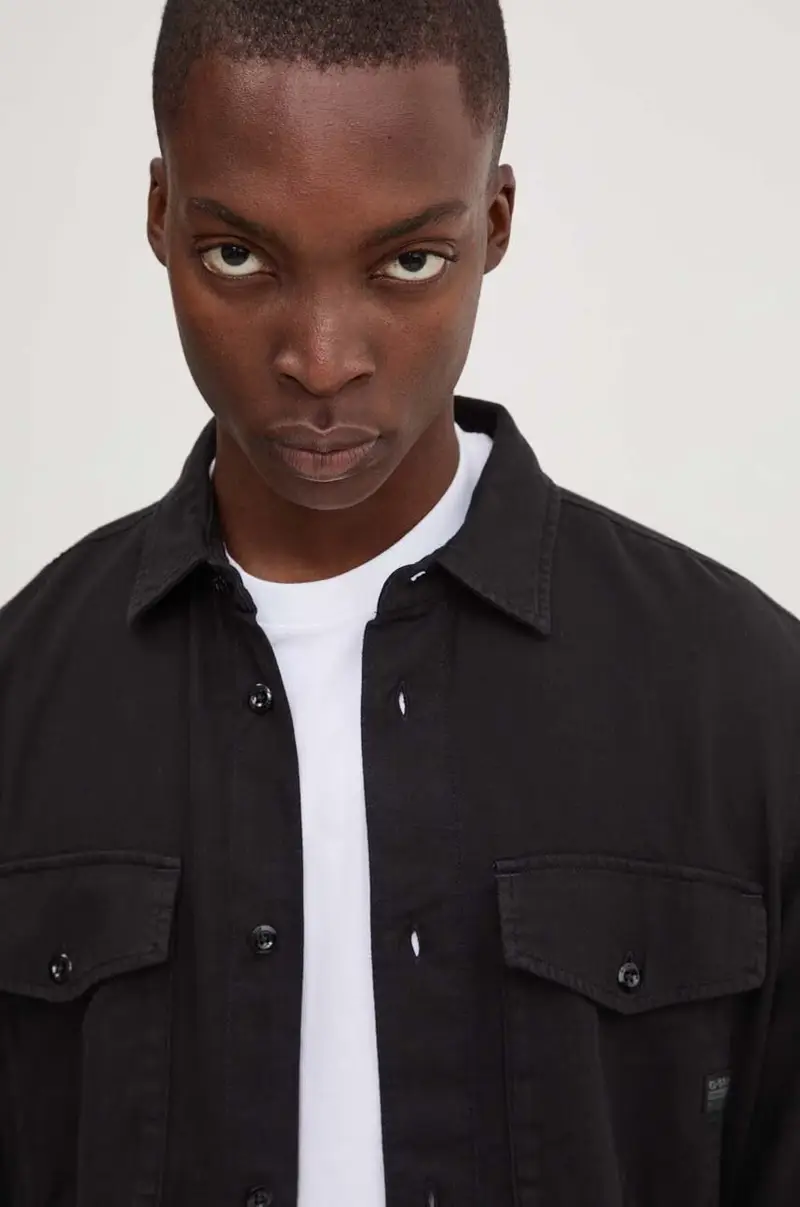 camicia in cotone uomo colore nero miniatura 4