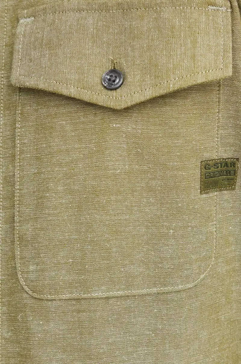 camicia in lino misto colore verde D24963-D123 miniatura 5