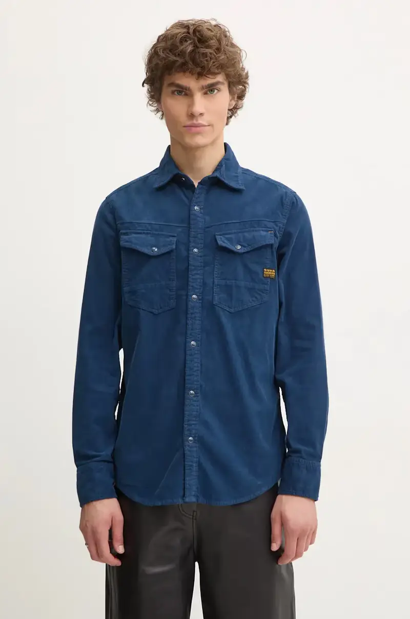 camicia uomo colore blu D25223-C436 Blu navy