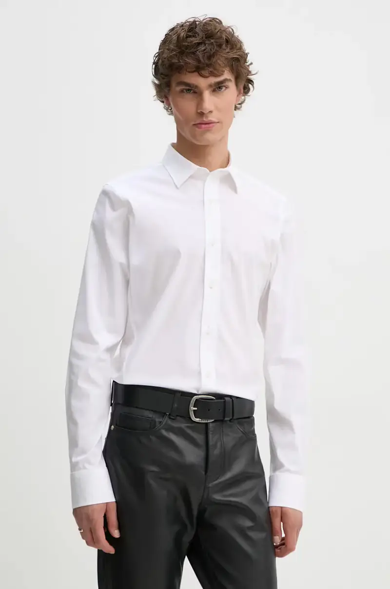 camicia uomo colore grigio D25176-D701 Bianco