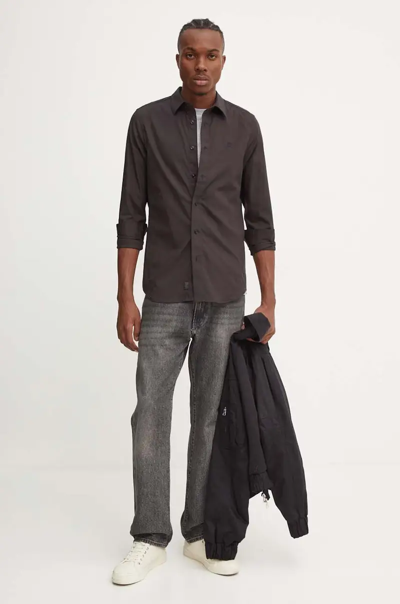 camicia uomo colore nero D25176-D701 miniatura 2