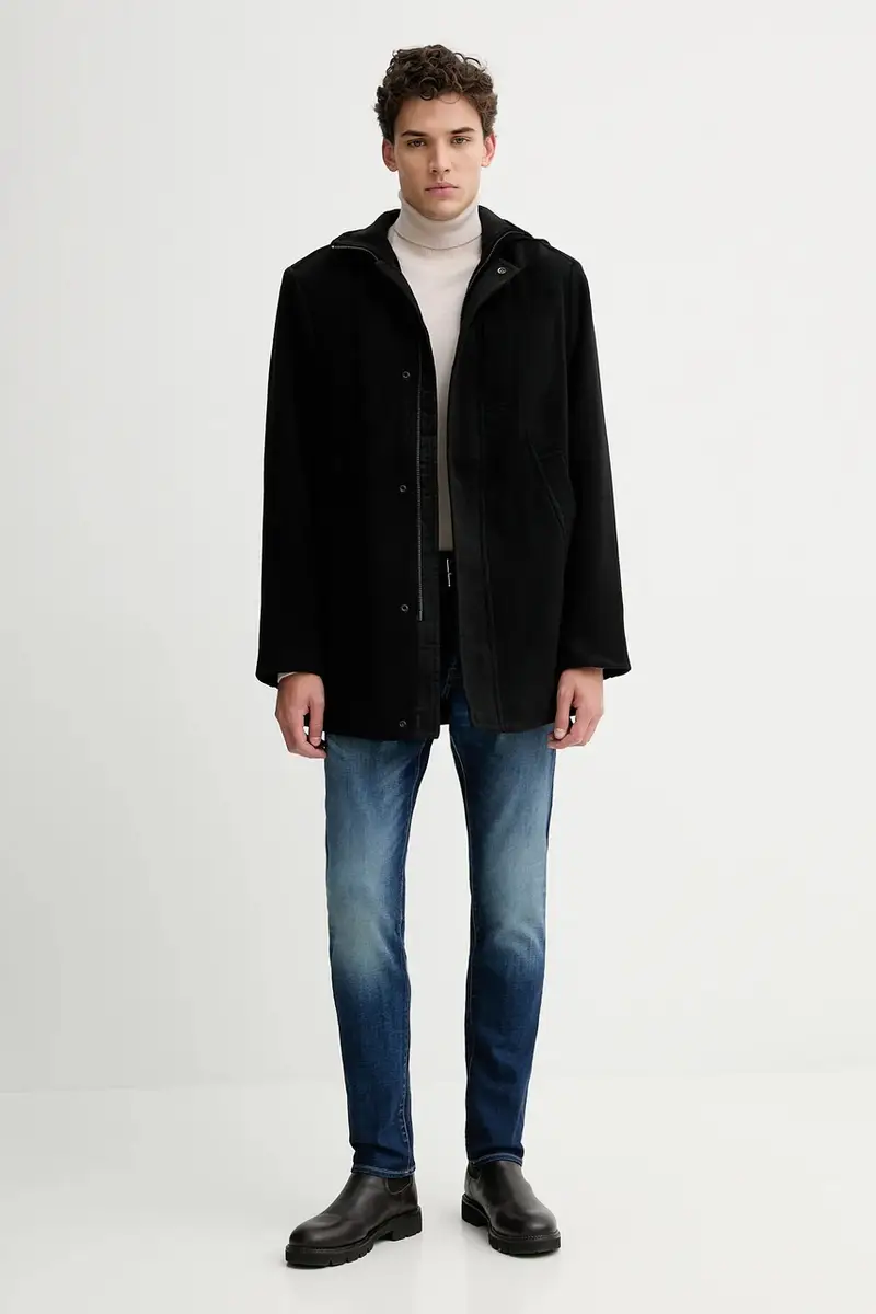 cappotto con lana 0 Judee Cargo Nero miniatura 2