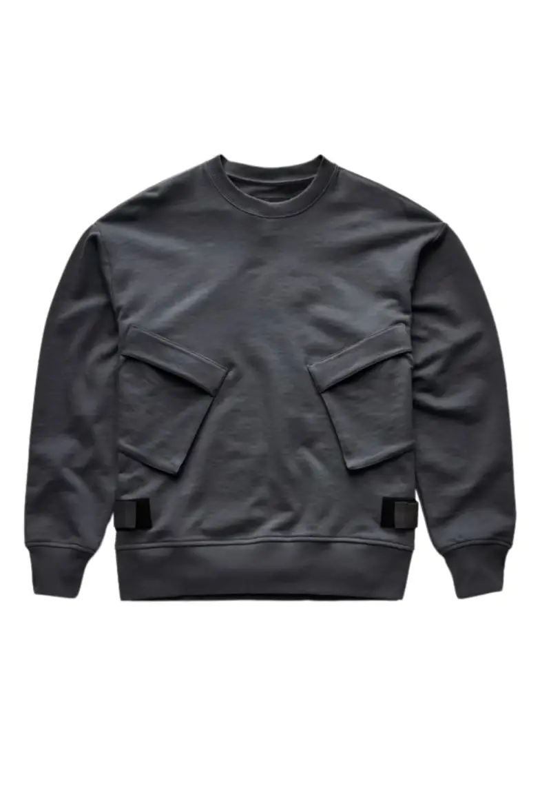 Felpa Cargo loose velcro sweat - S / Nero