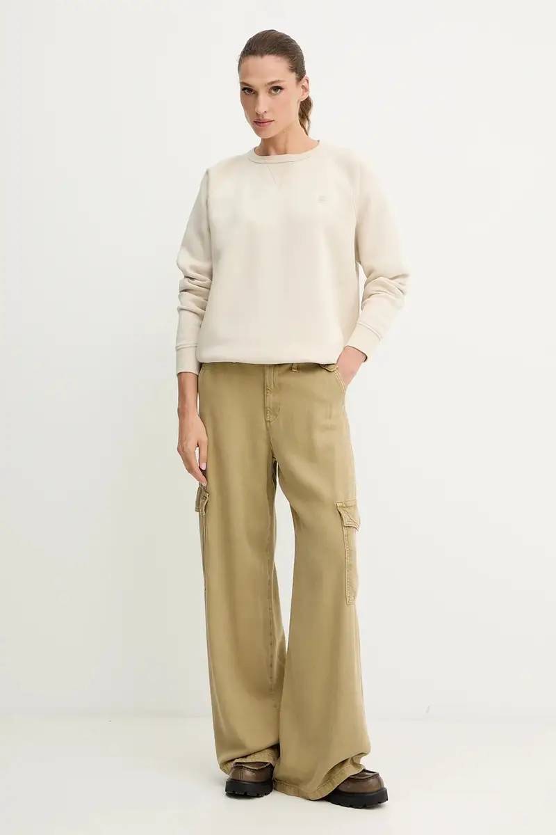 felpa donna colore beige D21253-C235 miniatura 2