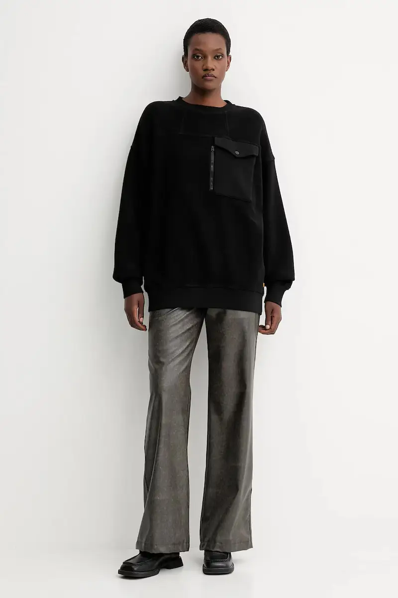 felpa in cotone 0 donna colore nero D27733.E312 miniatura 2