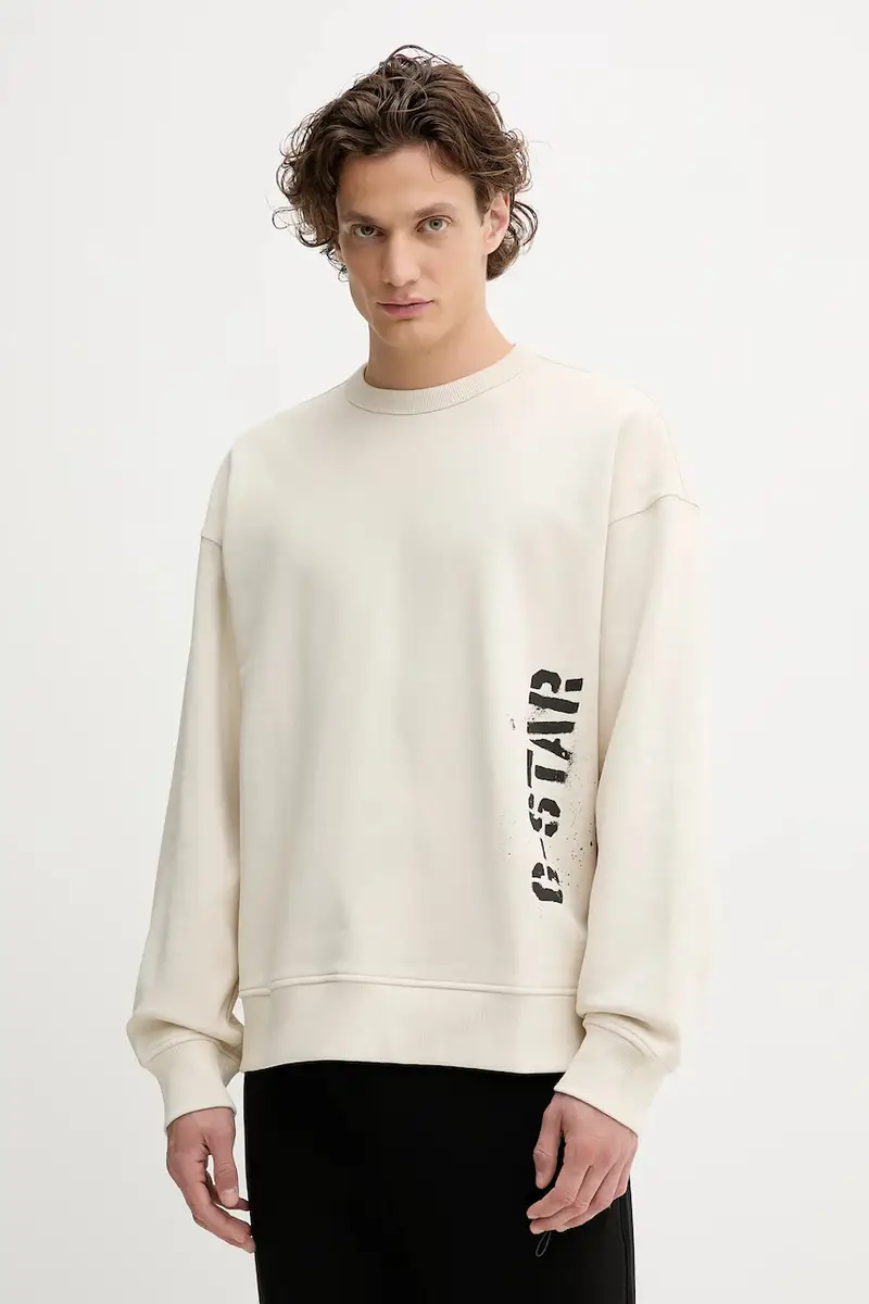 felpa in cotone 0 uomo colore beige D27096.E124