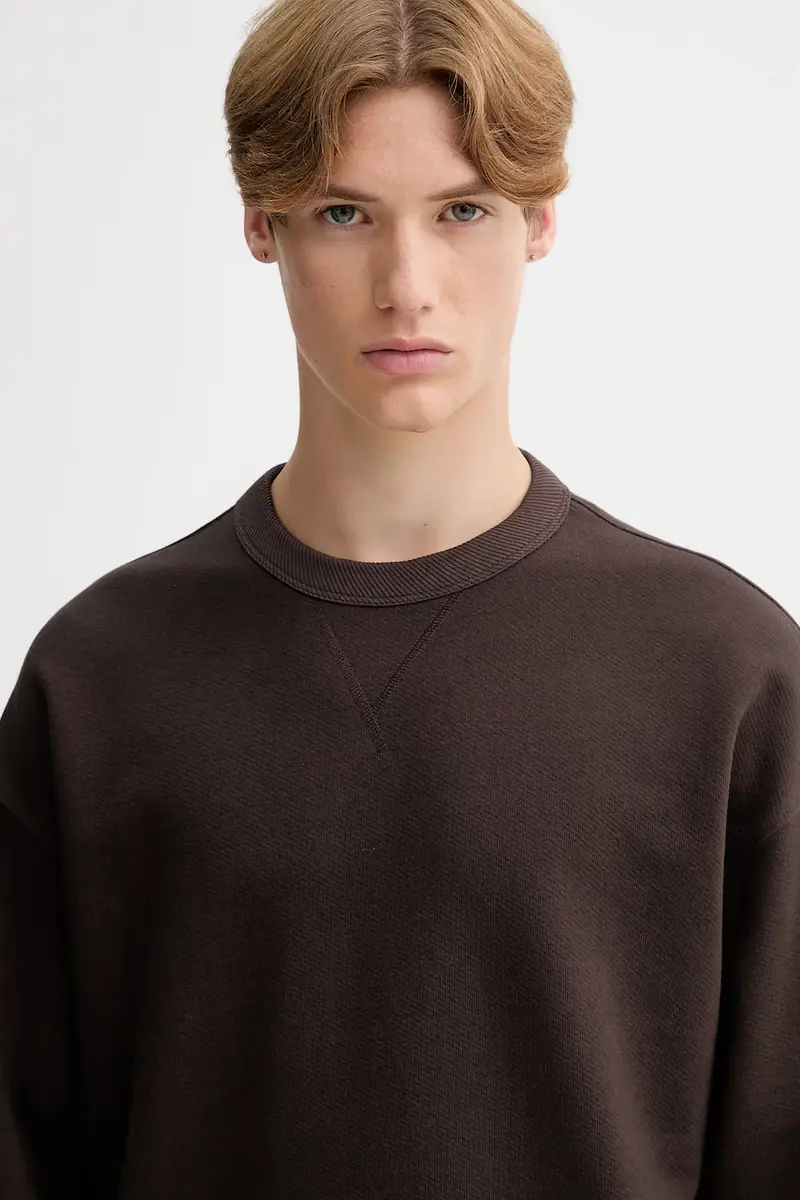 felpa in cotone 0 uomo colore marrone D27748.D395 miniatura 4