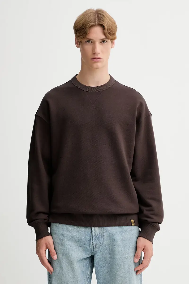 felpa in cotone 0 uomo colore marrone D27748.D395