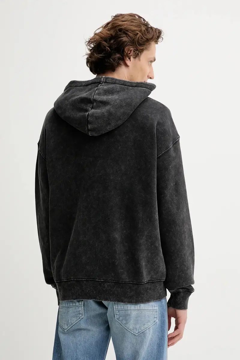 felpa in cotone 0 uomo colore nero con cappuccio D27084.D575 miniatura 3