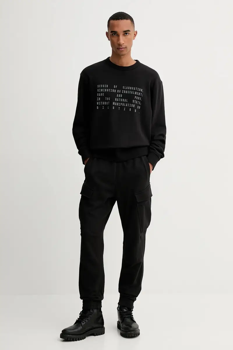 felpa in cotone 0 uomo colore nero D27094.E209 miniatura 2