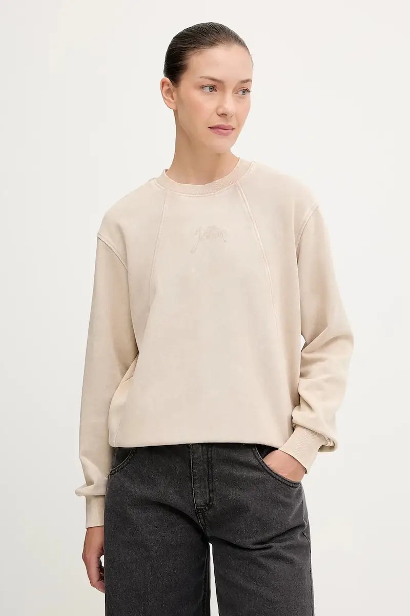 felpa in cotone donna colore beige D27173.D969