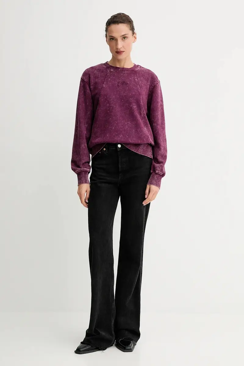 felpa in cotone donna colore granata D27173.D969 miniatura 2