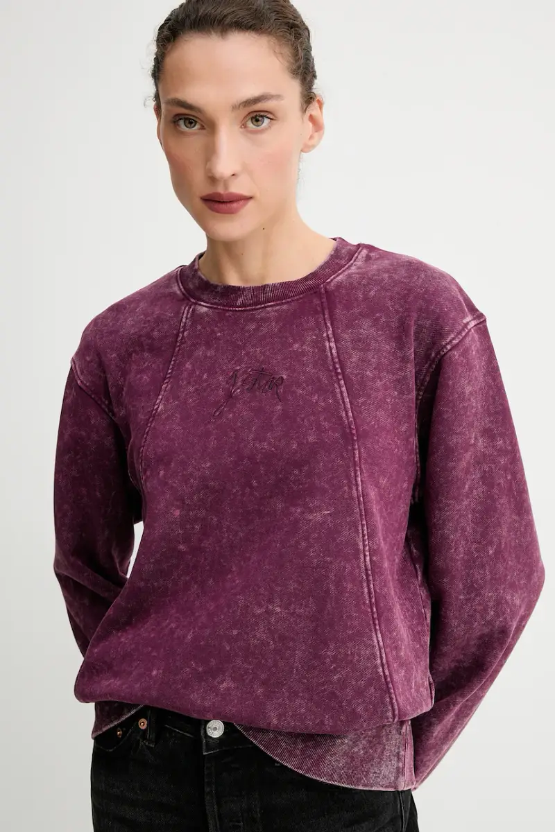 felpa in cotone donna colore granata D27173.D969 miniatura 4