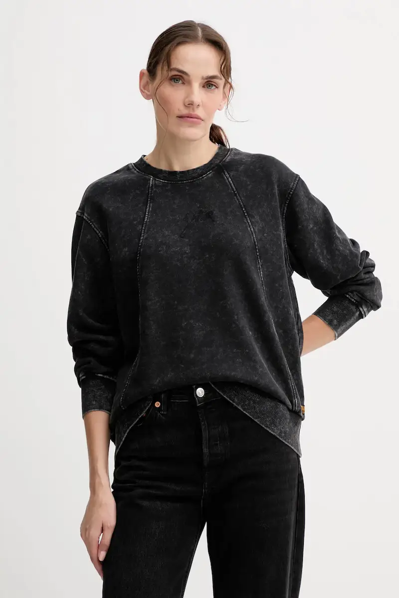 felpa in cotone donna colore nero D27173.D969