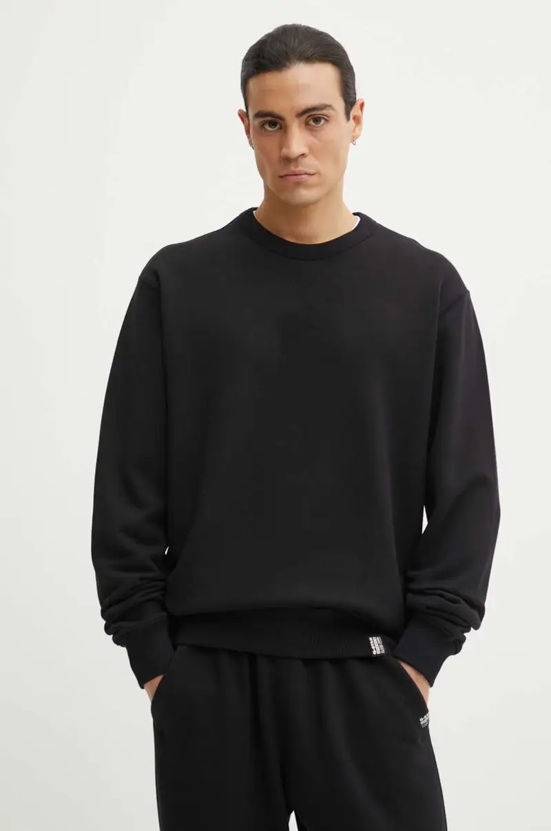 felpa in cotone uomo colore nero D25527-D395