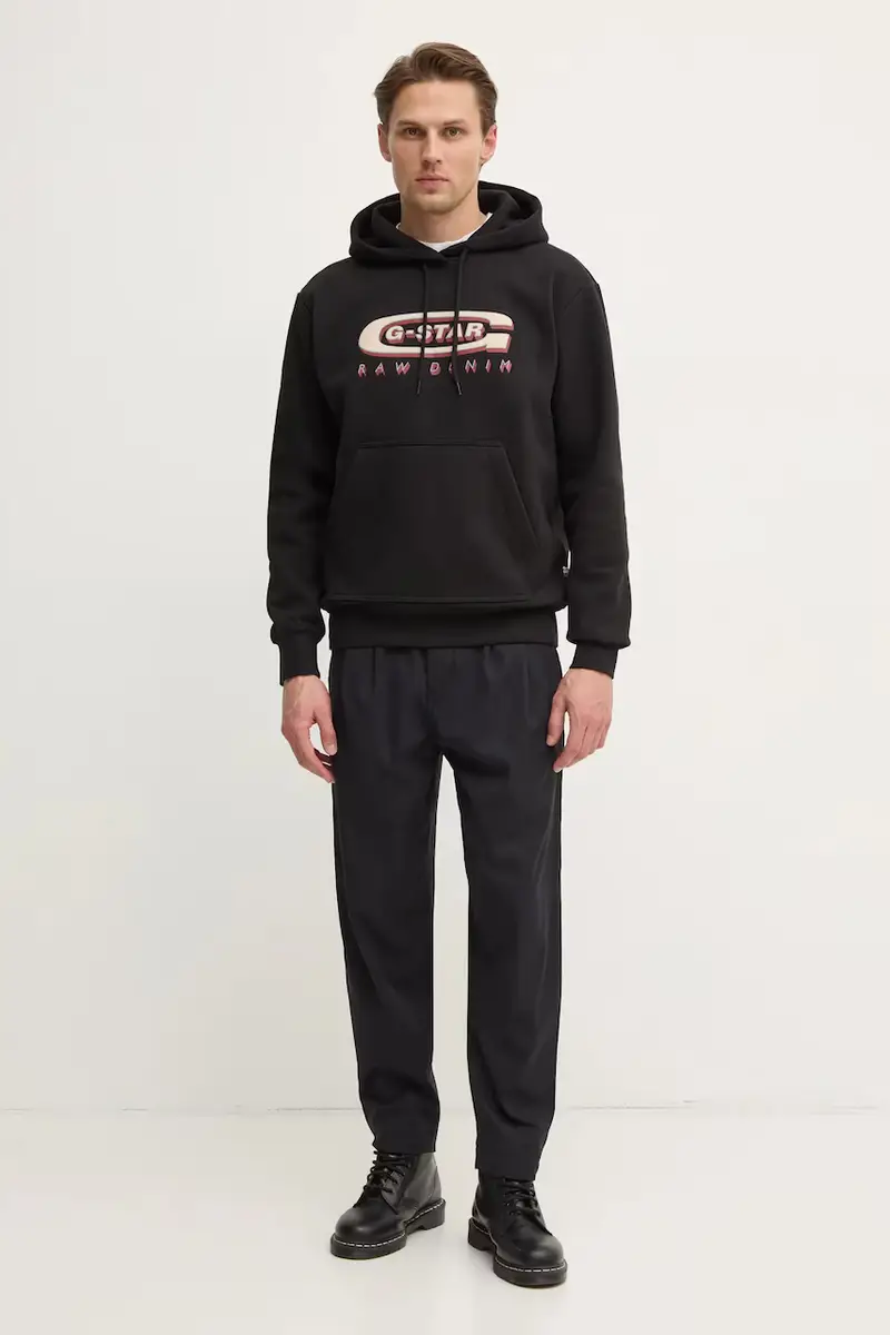 felpa uomo colore nero con cappuccio D26347-D733 miniatura 2