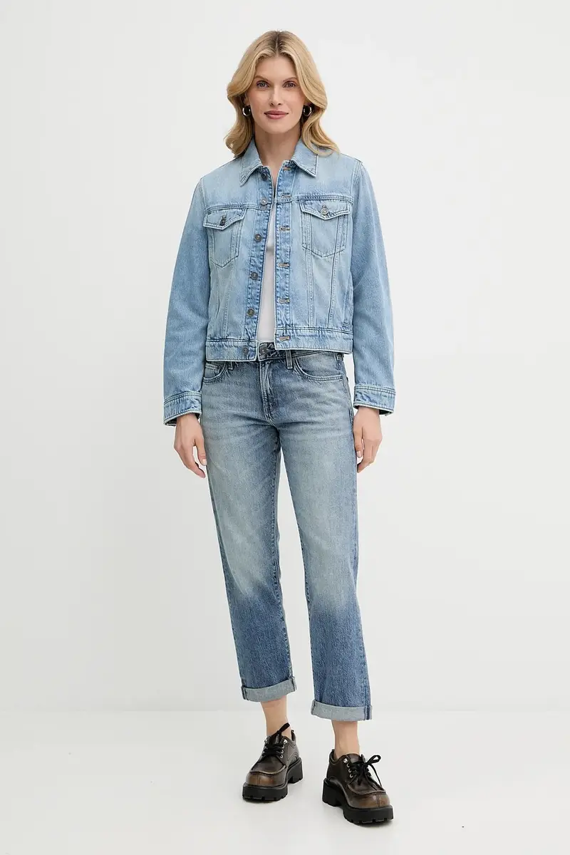 giacca di jeans colore blu D24337-D932 miniatura 2