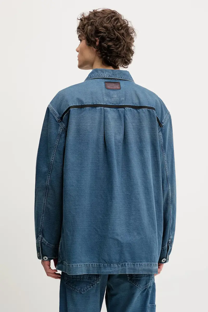 giacca di jeans colore blu navy D26165-D491 miniatura 3