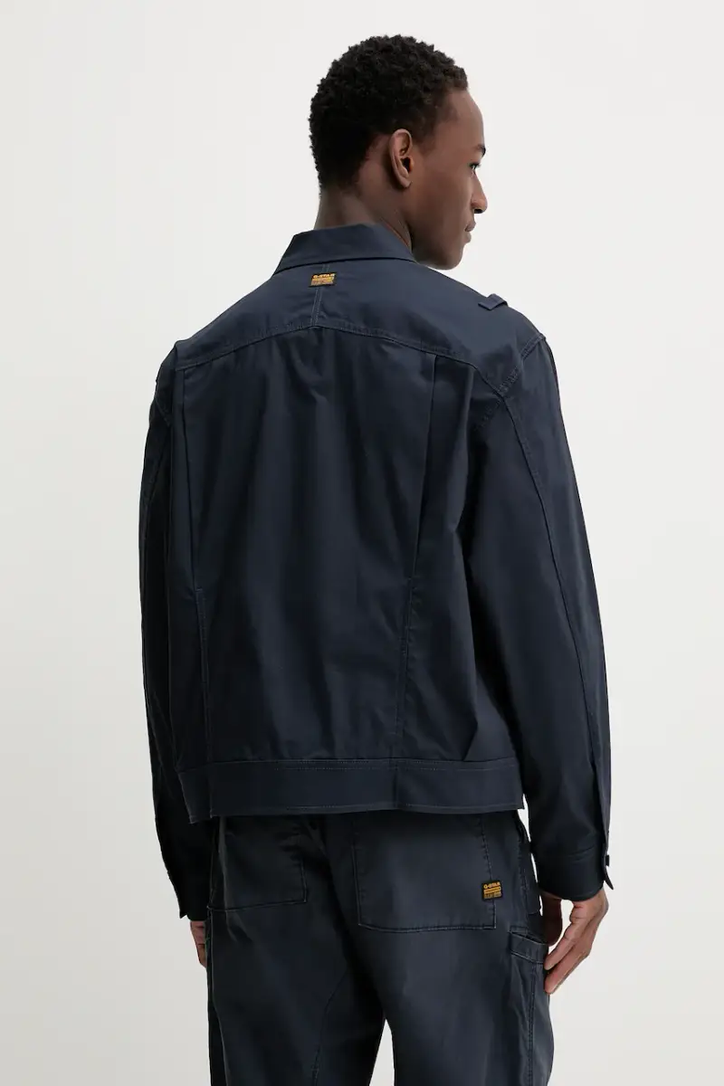 giacca in cotone colore blu navy D26192-D387 miniatura 3