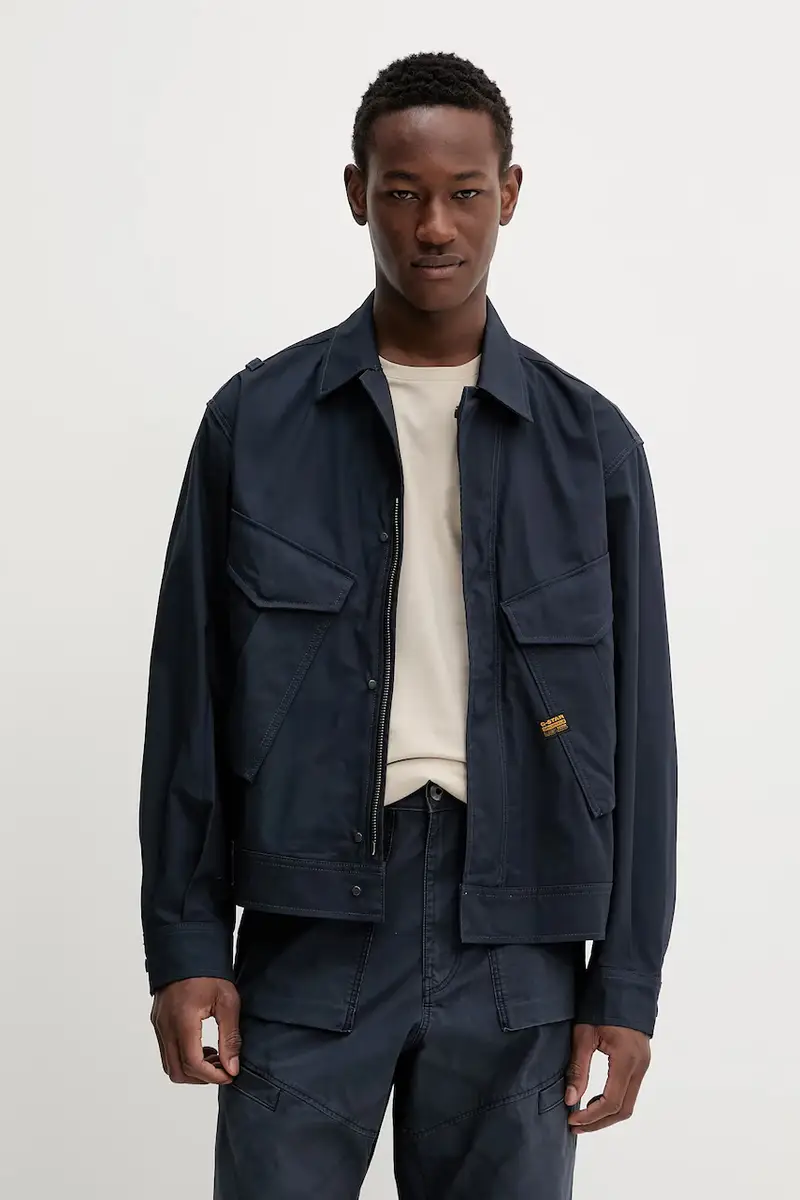 giacca in cotone colore blu navy D26192-D387