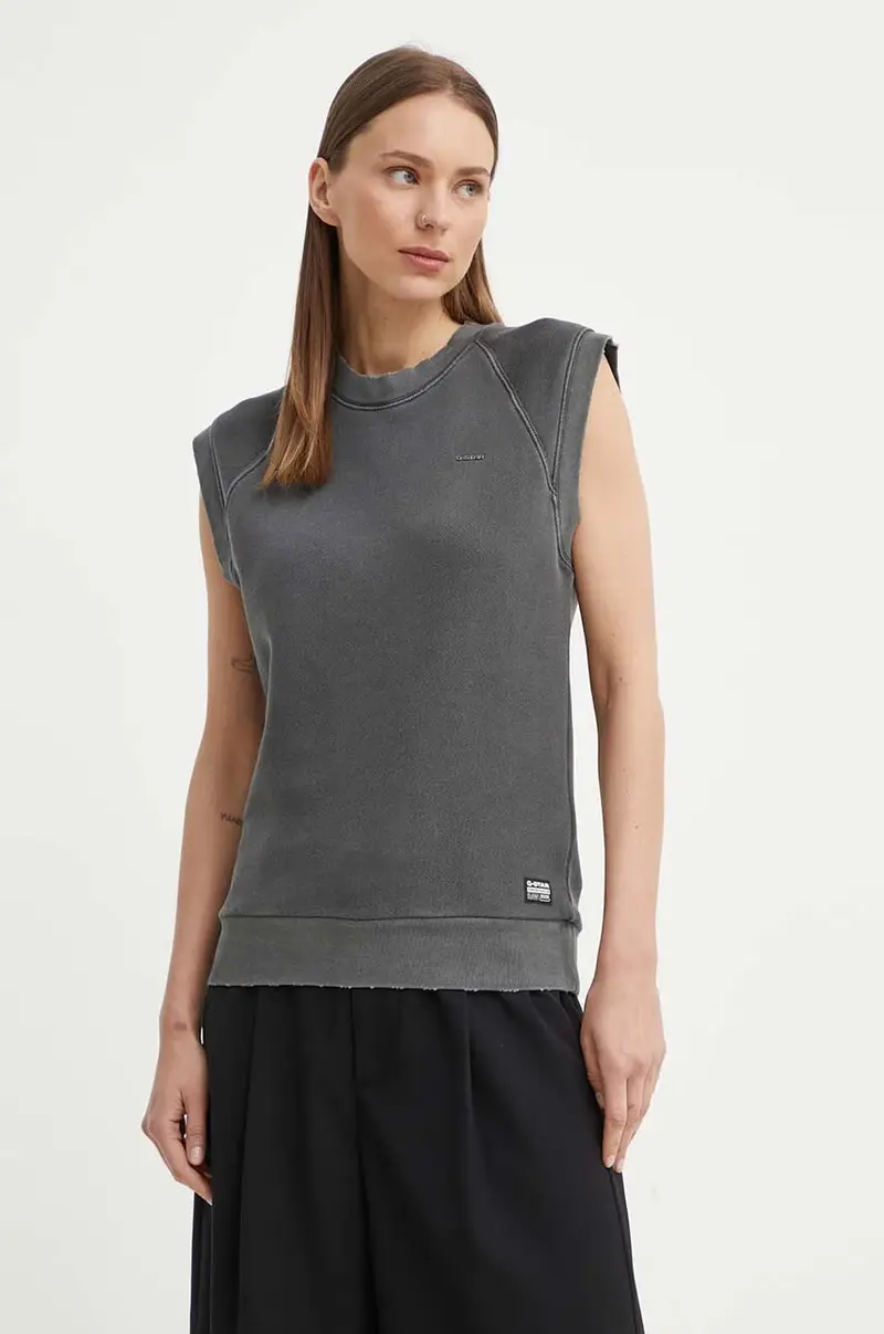 gilè in cotone colore grigio D24581-D575