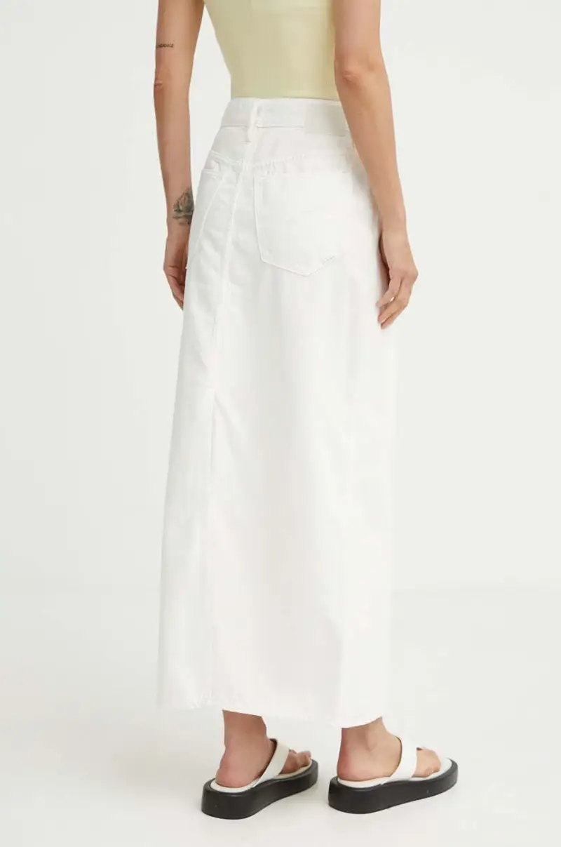 gonna di jeans colore beige D24385-D551 miniatura 3