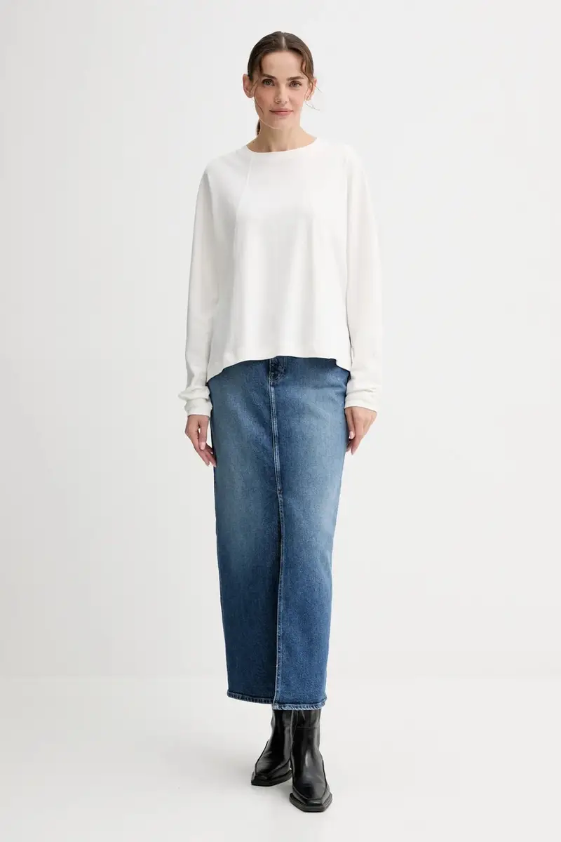 gonna di jeans colore blu D24385.E106 miniatura 2