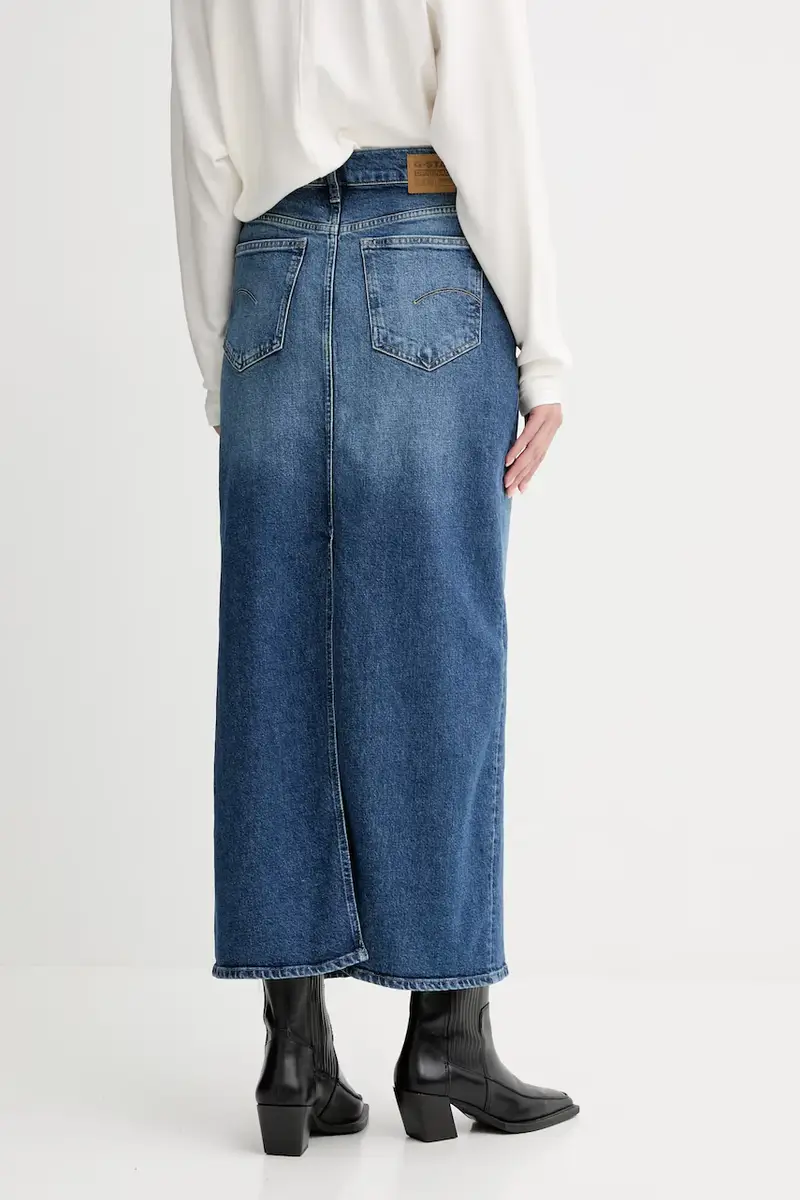 gonna di jeans colore blu D24385.E106 miniatura 3