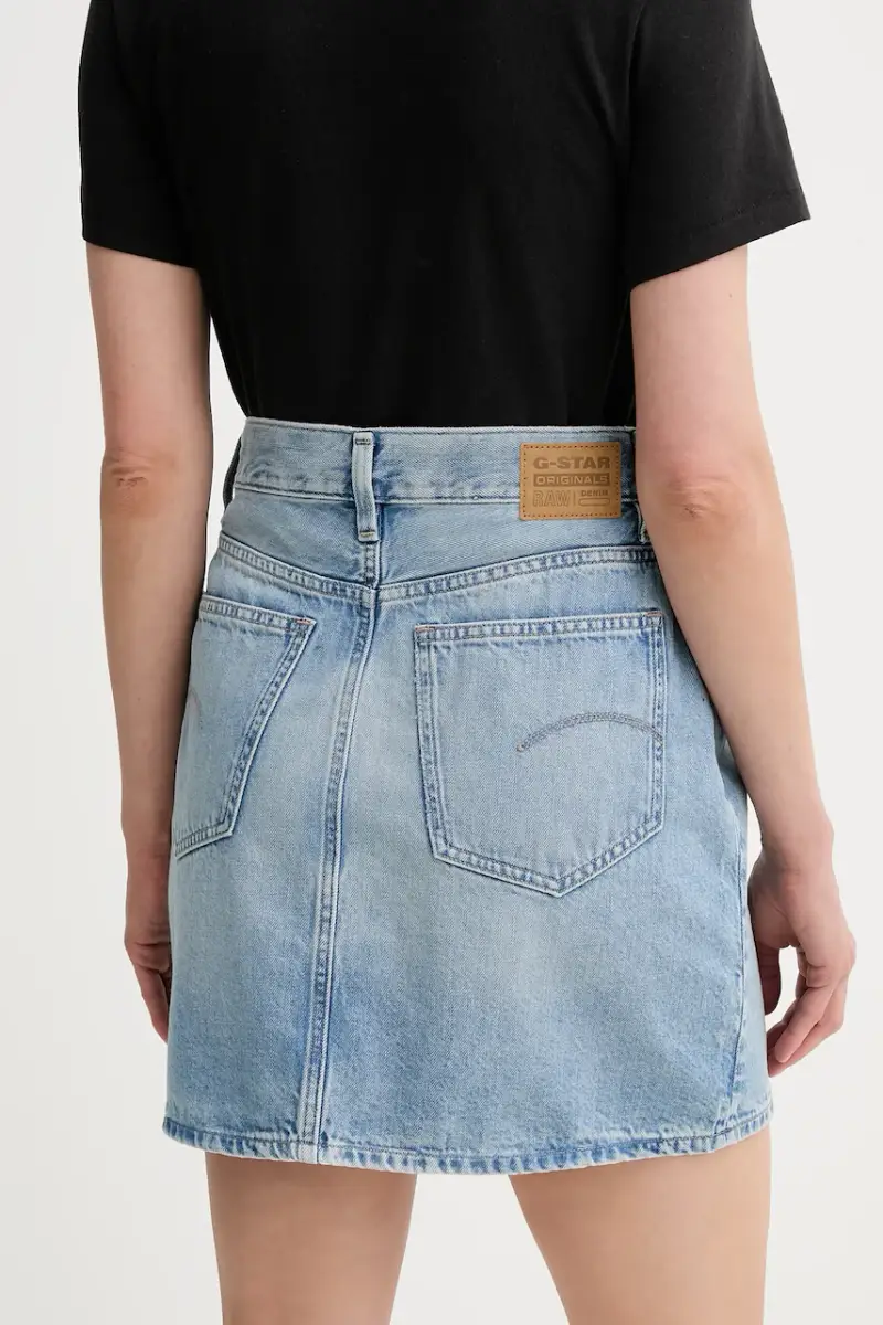 gonna di jeans colore blu D24387-D932 miniatura 3