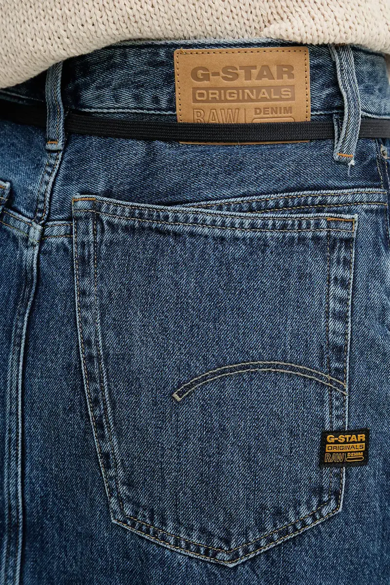 gonna di jeans colore blu navy D25979-D788 miniatura 4