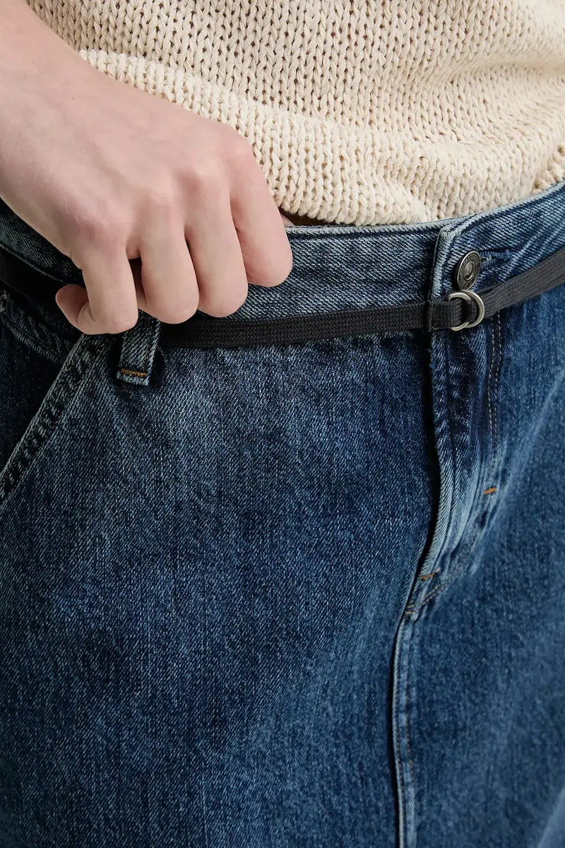 gonna di jeans colore blu navy D25979-D788 miniatura 5