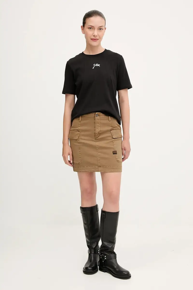 gonna di jeans colore grigio D25235-C106 Marrone miniatura 2