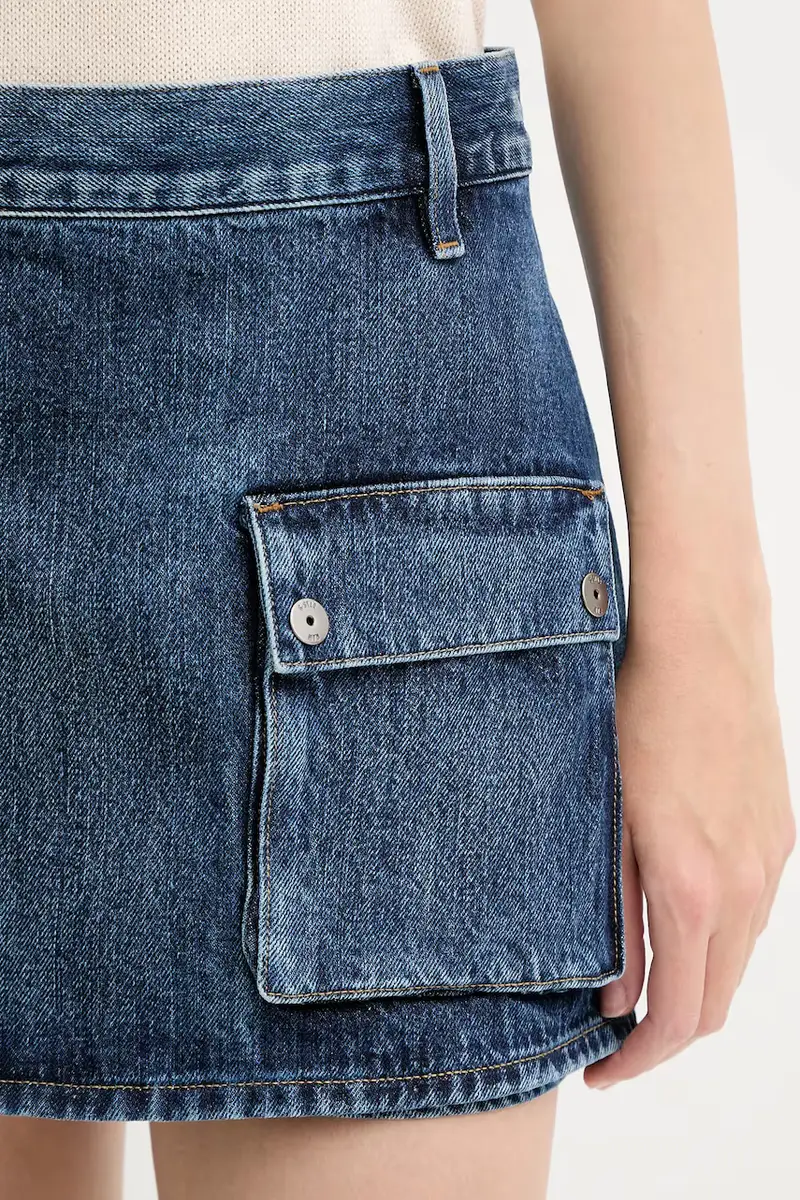 gonna pantalone in denim colore blu navy D26173-D788 miniatura 4