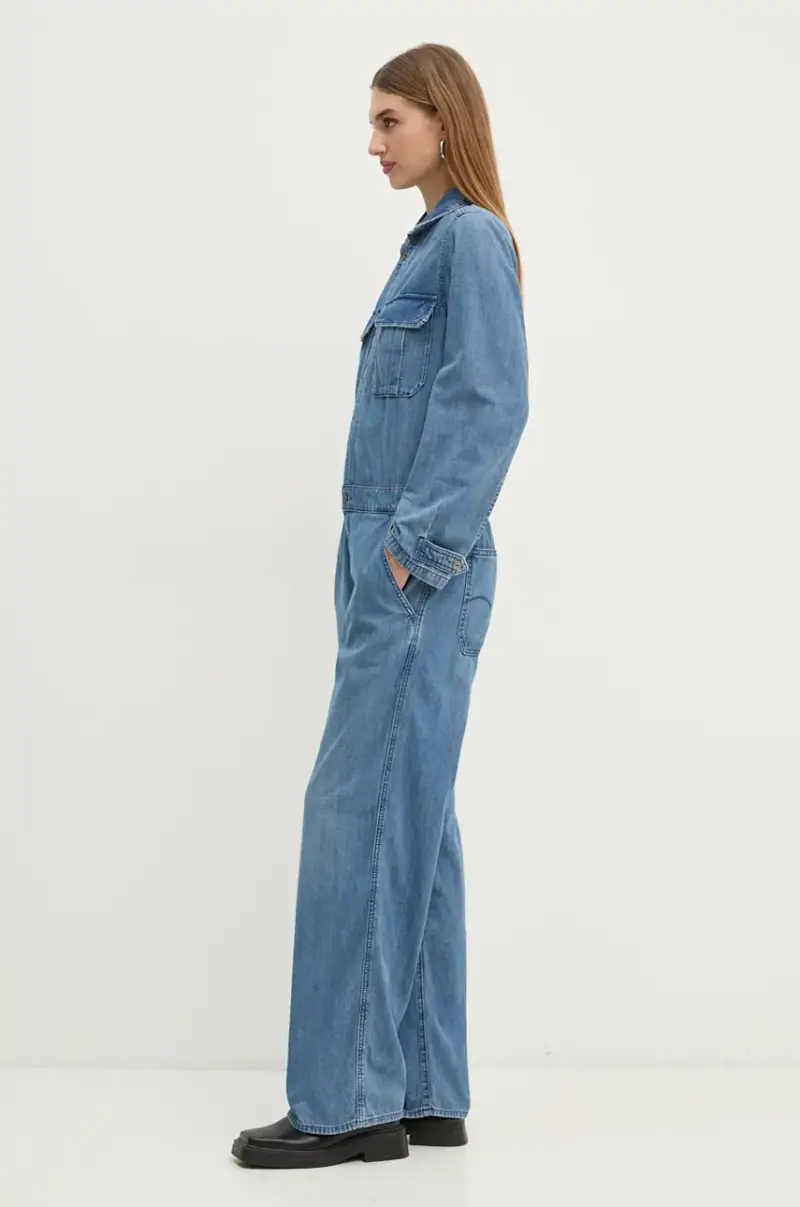 jumpsuit di jeans colore blu D24392-D777