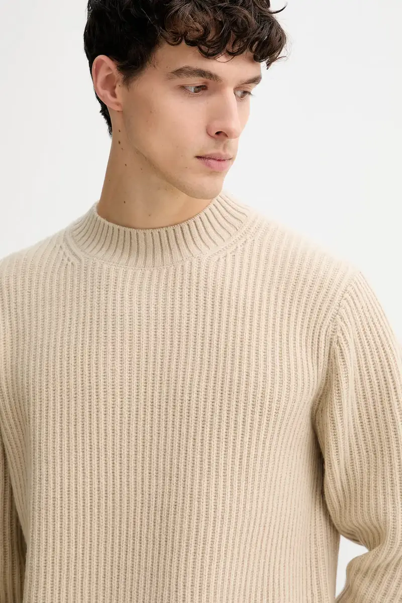 maglione con lana Premium core turtle Beige miniatura 4