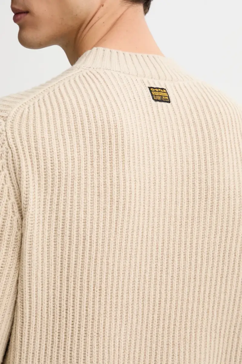 maglione con lana Premium core turtle Beige miniatura 5
