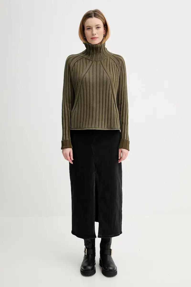 maglione in cotone 0 Boxy base Verde miniatura 2