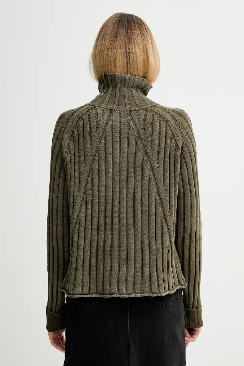 maglione in cotone 0 Boxy base Verde miniatura 3