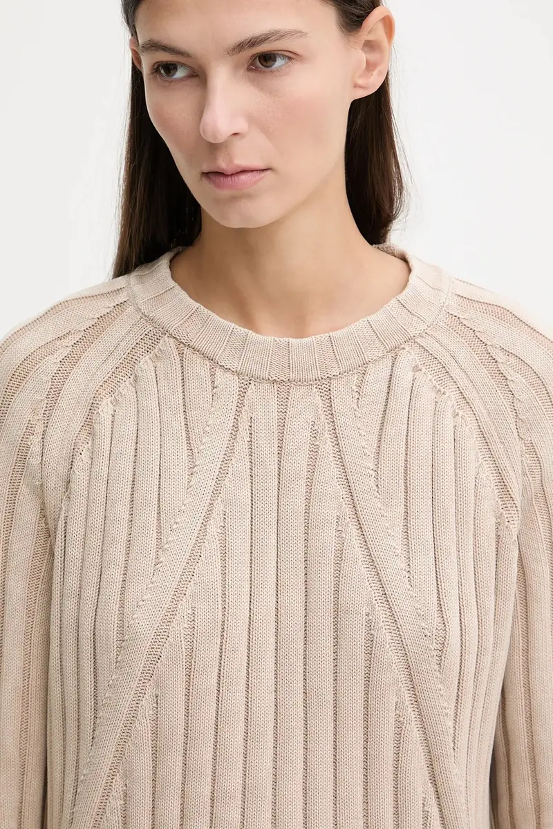 maglione in cotone 0 Washed loose turtle donna colore beige D27725.D630 D27172-D630 miniatura 4