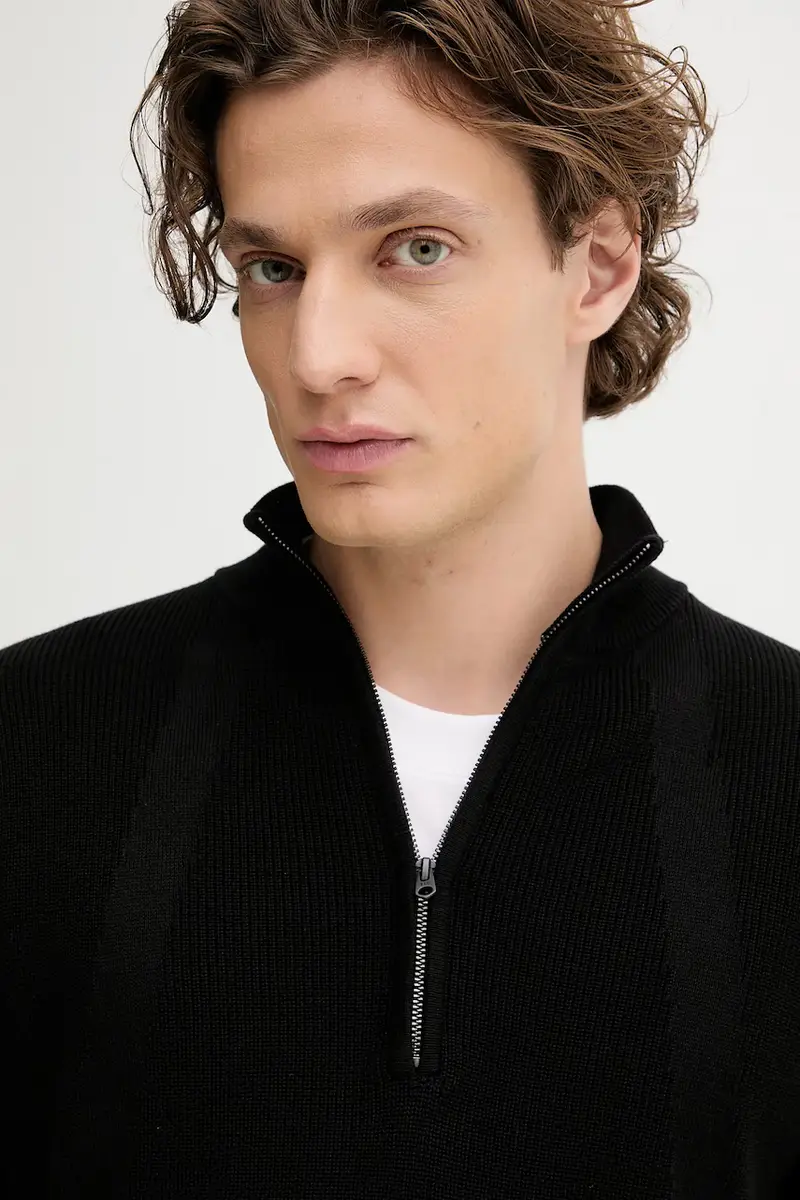 maglione in cotone uomo colore nero D26726.C868 miniatura 4