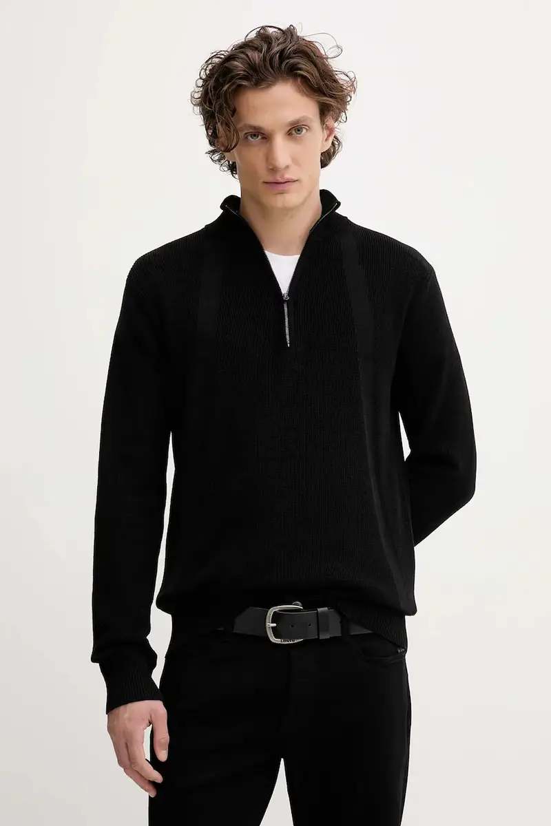 maglione in cotone uomo colore nero D26726.C868