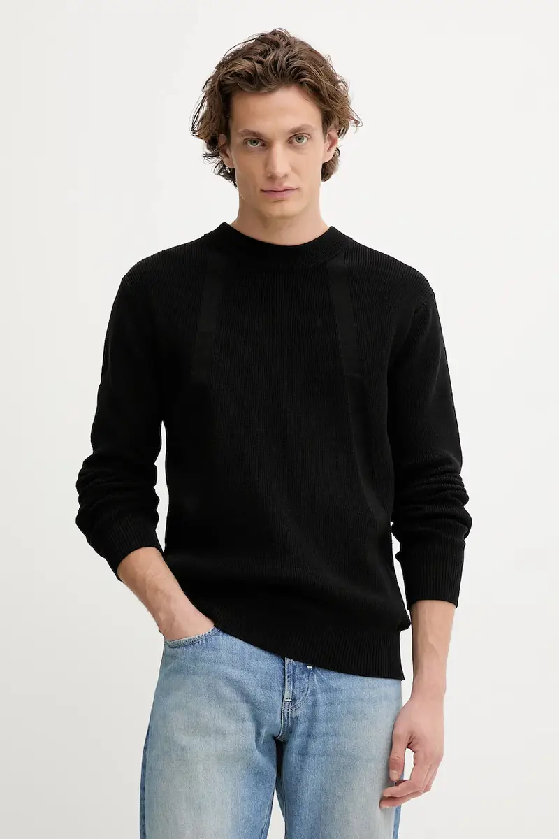 maglione in cotone uomo colore nero D26781.C868