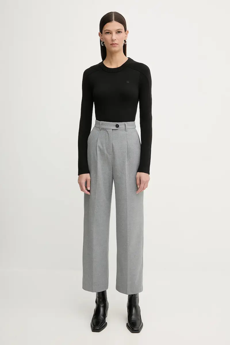 maglione in lana 0 Washed pocket Nero miniatura 2