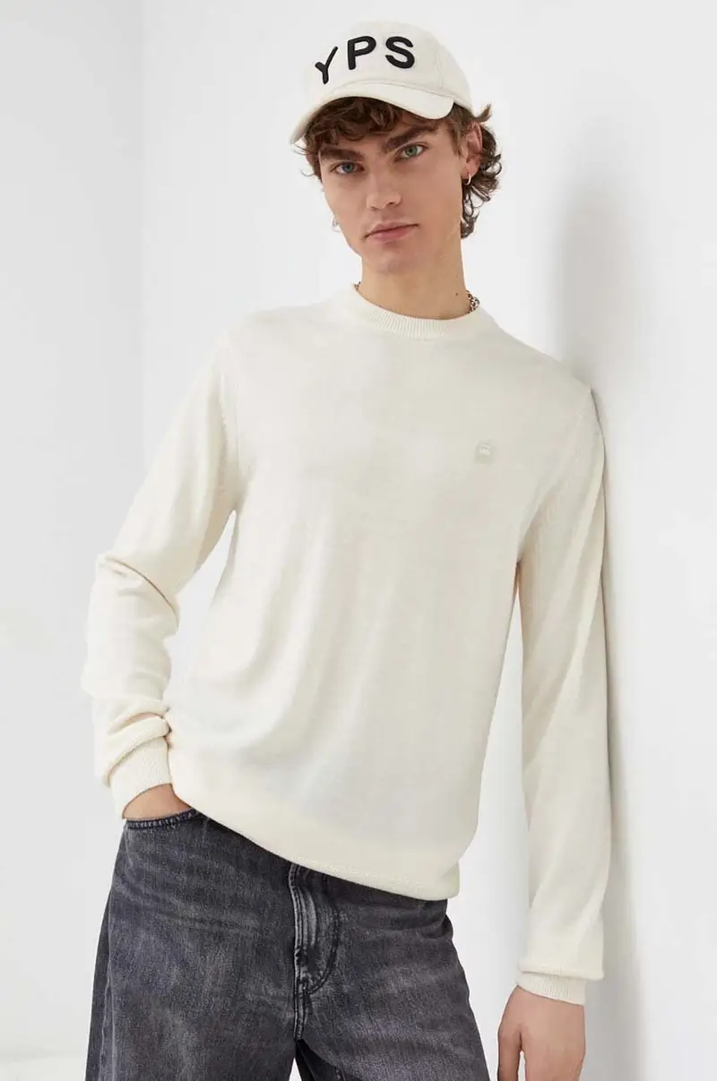 maglione in lana uomo Beige