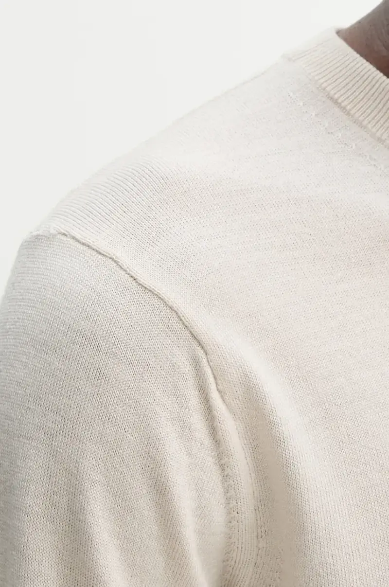 maglione in lana uomo colore beige D25174-D847 miniatura 5