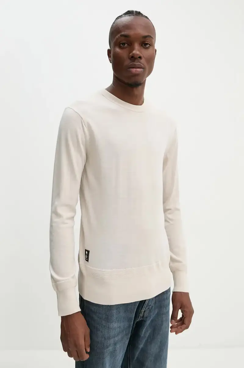 maglione in lana uomo colore beige D25174-D847